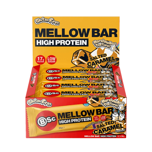 Protein Mallow Bar & Protein Mallow Bar BSC ( Body Science ) Protein bars Box of 12 Salted Caramel