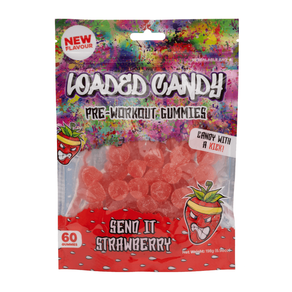 Pre-Workout Gummies Loaded Candy Pre workout supplements 60 Gummies Send It Strawberry