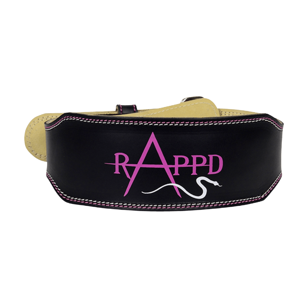 Rapp'd 4" Leather Weight Lifting Belt Rappd Weight lifting belts Medium (71cm - 92cm) Pink