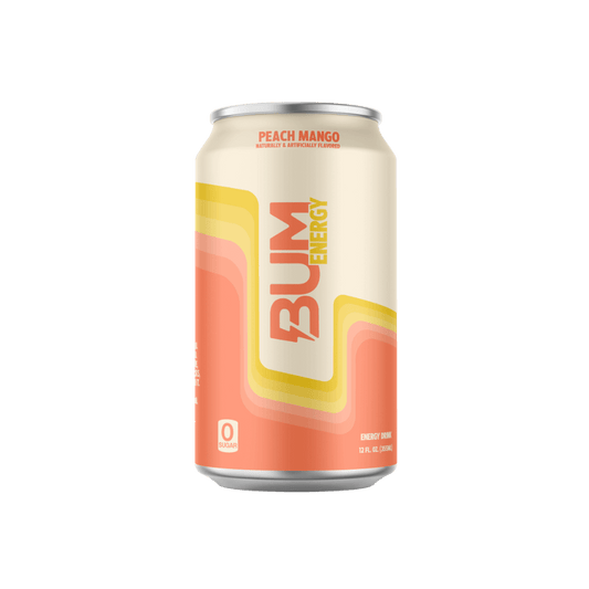 BUM Energy Drinks & BUM Energy Drinks RAW Drinks for pre workout Case of 12 Peach Mango