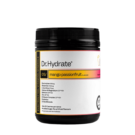 Dr. Hydrate (4) & Dr. Hydrate Dr. Hydrate Electrolyte supplements 30 Serves Mango Passionfruit