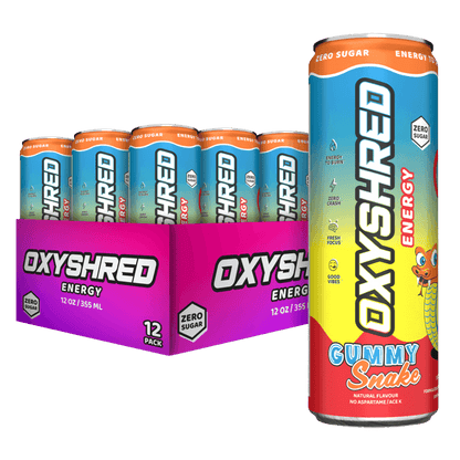 OxyShred Ultra Energy RTD EHP Labs Drinks for pre workout 12 Pack (355ml Can) Gummy Snake