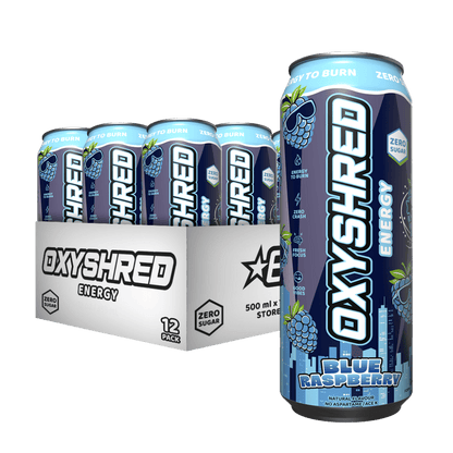 OxyShred Ultra Energy RTD EHP Labs Drinks for pre workout 12 Pack (500ml Can) Blue Raspberry