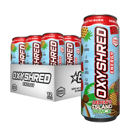OxyShred Ultra Energy RTD EHP Labs Drinks for pre workout 12 Pack (500ml Can) Island Punch