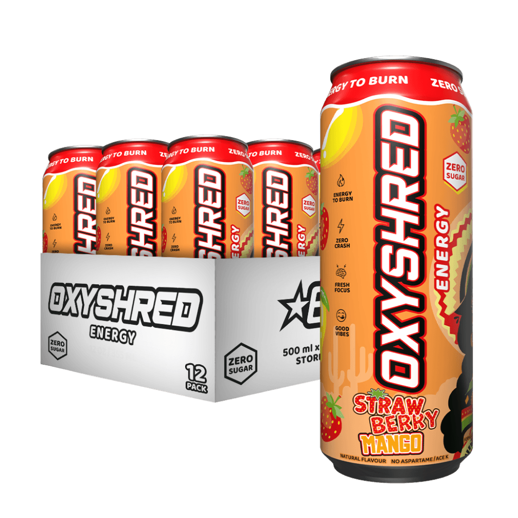 OxyShred Ultra Energy RTD EHP Labs Drinks for pre workout 12 Pack (500ml Can) Strawberry Mango
