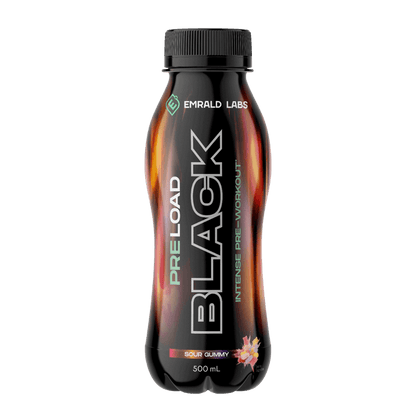 Pre Load Black RTD (1) & Pre Load Black RTD Emrald Labs Pre workout rtd Case of 12 Sour Gummy