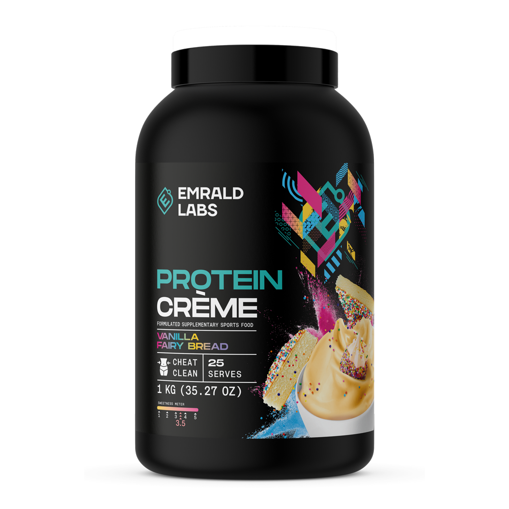 Protein Créme (5) & Protein Créme Emrald Labs Casein protein 1kg Vanilla Fairy Bread