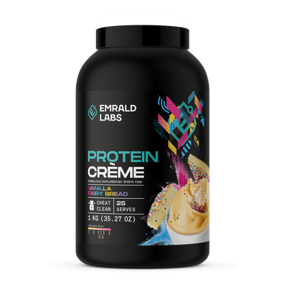 Protein Créme (5) & Protein Créme Emrald Labs Casein protein 1kg Vanilla Fairy Bread