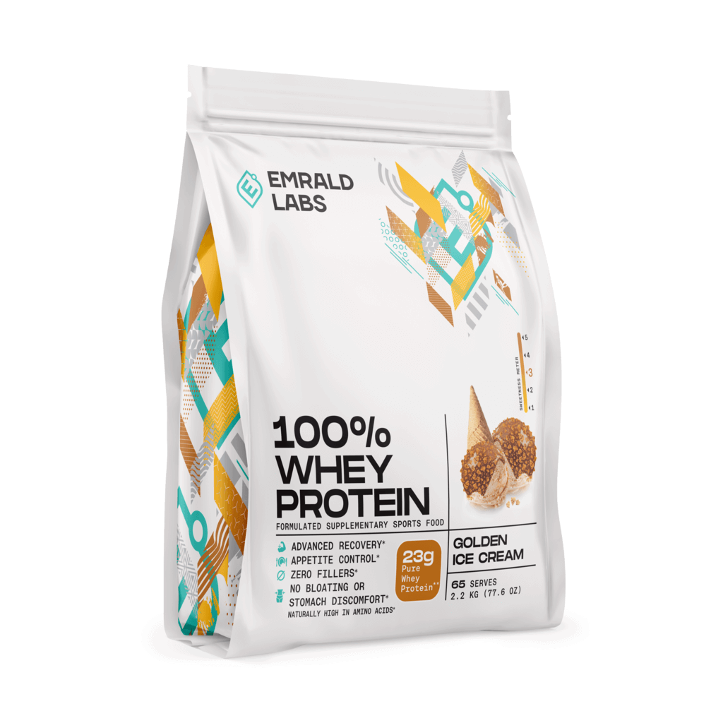 100% Whey Protein (40) & 100% Whey Protein Emrald Labs Whey blend protein 2.2kg Golden Ice Cream