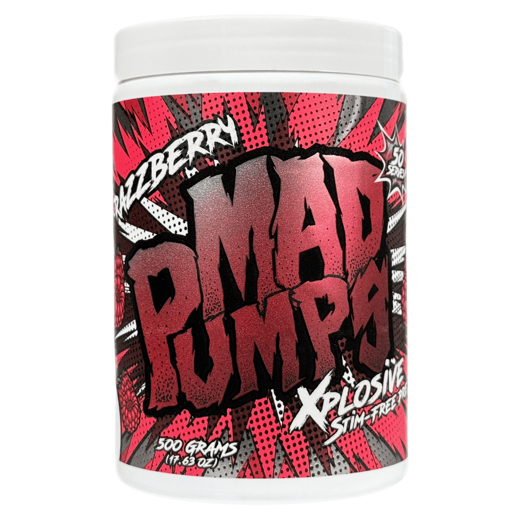 Mad Pumps (1) & Mad Pumps Mad Science Pump pre workout supplements 50 Serves Razzberry