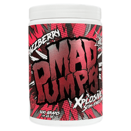Mad Pumps (1) & Mad Pumps Mad Science Pump pre workout supplements 50 Serves Razzberry