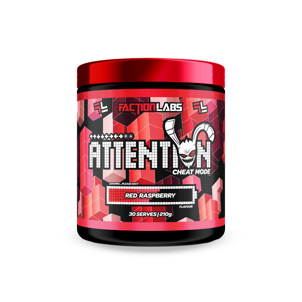 Attention Cheat Mode Faction Labs Medium stimulant pre workout powder