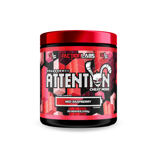 Attention Cheat Mode Faction Labs Medium stimulant pre workout powder