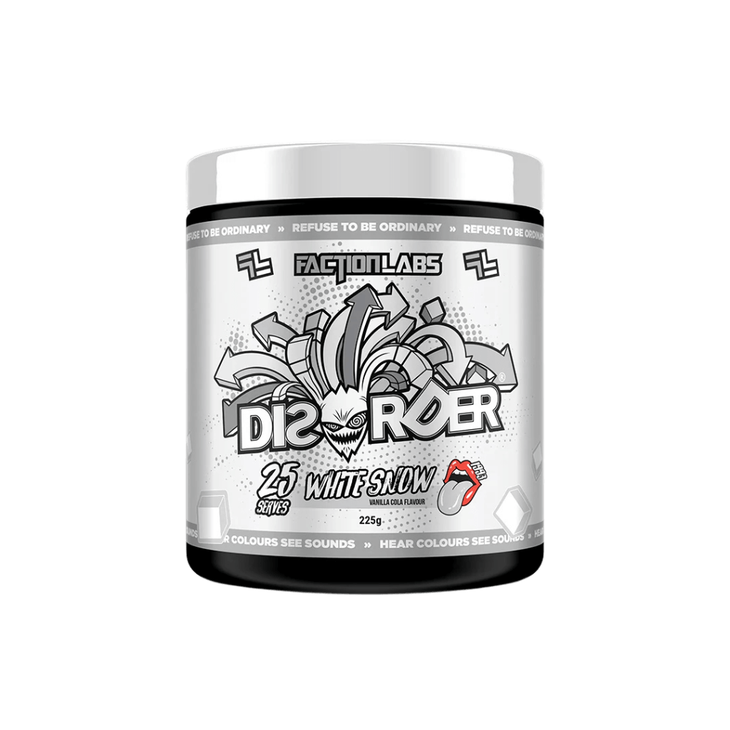 Disorder Faction Labs High stim pre workout 25 Serves White Snow