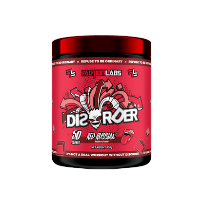 Disorder Faction Labs High stim pre workout 50 Serves Red Russian