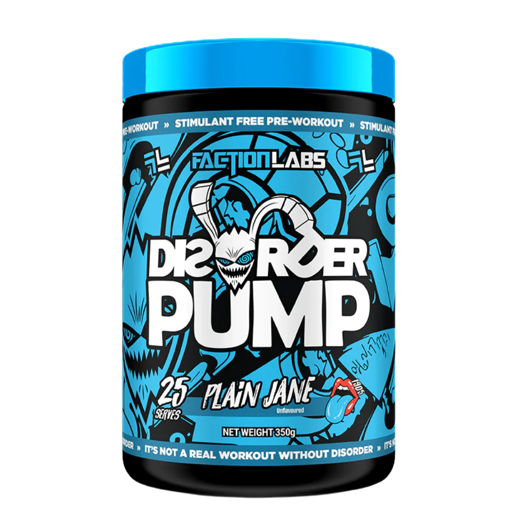 Disorder Pump & Disorder Pump Faction Labs Pump pre workout supplements 25 Serves Plain Jane