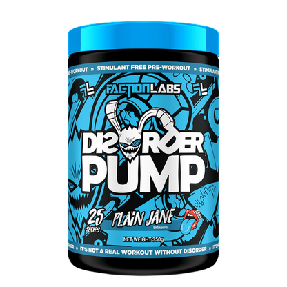 Disorder Pump & Disorder Pump Faction Labs Pump pre workout supplements 25 Serves Plain Jane