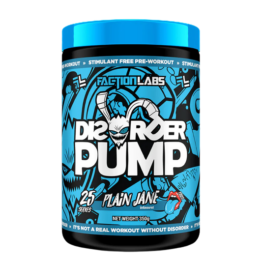 Disorder Pump & Disorder Pump Faction Labs Pump pre workout supplements 25 Serves Plain Jane