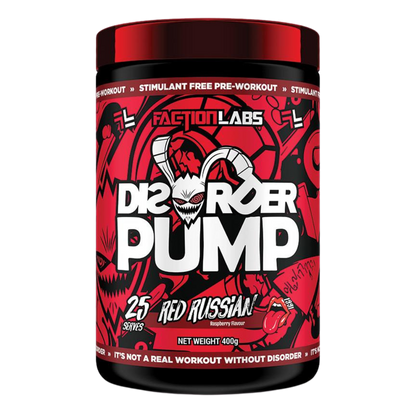 Disorder Pump (2) & Disorder Pump Faction Labs Pump pre workout supplements 25 Serves Red Russian
