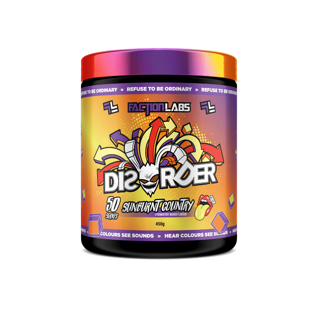 Disorder (3) & Disorder Faction Labs High stim pre workout 50 Serves Sunburnt Country