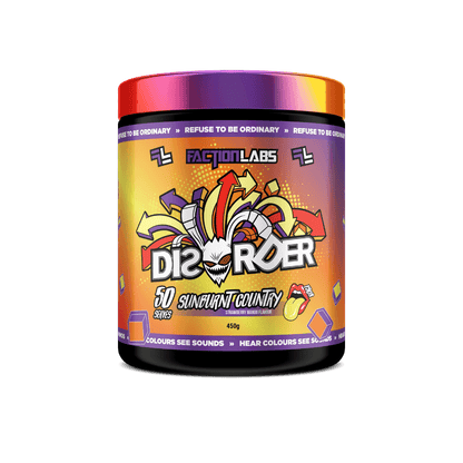 Disorder (3) & Disorder Faction Labs High stim pre workout 50 Serves Sunburnt Country