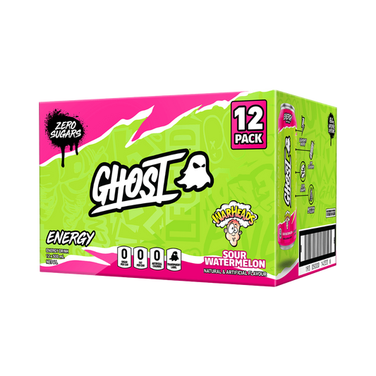 Ghost RTD & Ghost RTD Ghost Drinks for pre workout Box of 12 (500ml Can) Sour Watermelon