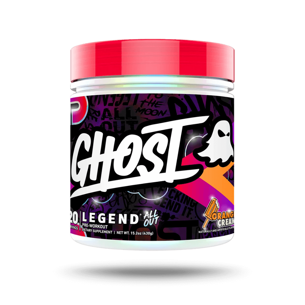 Legend All Out Ghost High stim pre workout 20 Serves Orange Creme