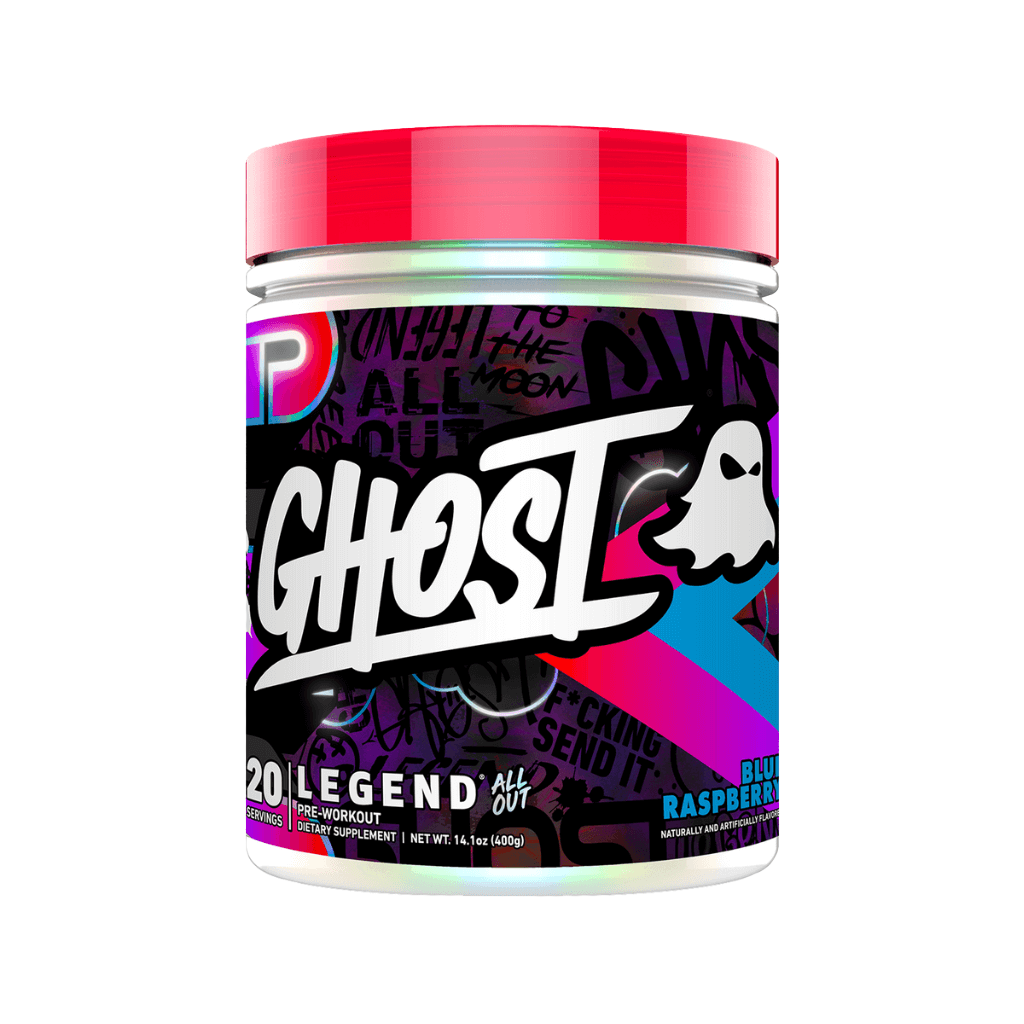 Legend All Out & Legend All Out Ghost High stim pre workout 20 Serves Blue Raspberry