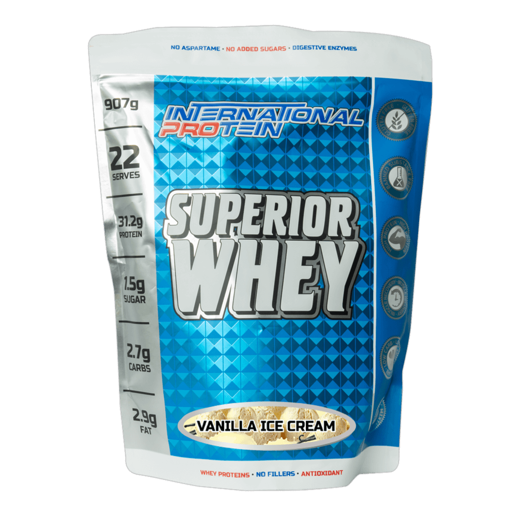 Superior Whey (8) & Superior Whey International Protein Superior whey 22 Serves Vanilla Ice Cream