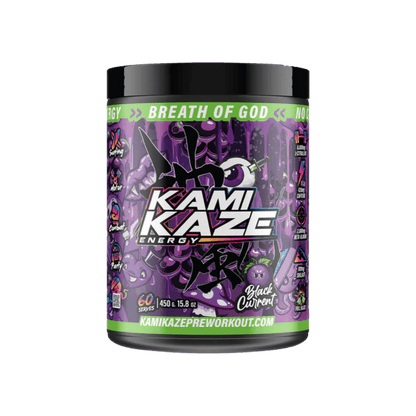 Kamikaze Athletic Sport Super high stimulant pre workout powder 60 Serves Black Currant