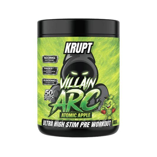 Villain ARC & Villain ARC Krupt High stim pre workout 50 Serves Atomic Apple