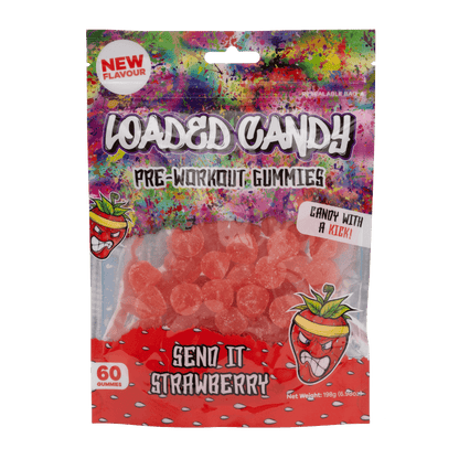 Pre-Workout Gummies Loaded Candy Pre workout supplements 60 Gummies Send It Strawberry