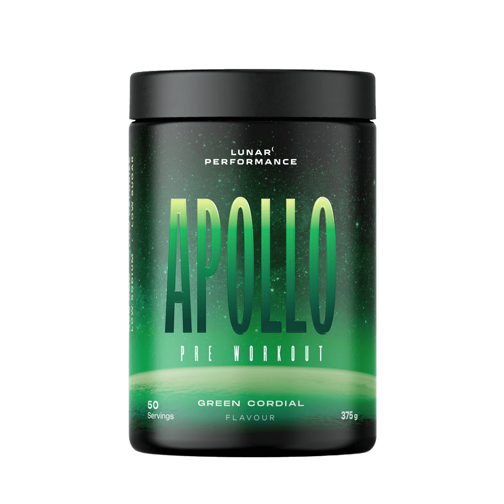 Apollo Pre Workout Lunar Performance Medium stimulant pre workout powder 50 Serves Green Cordial