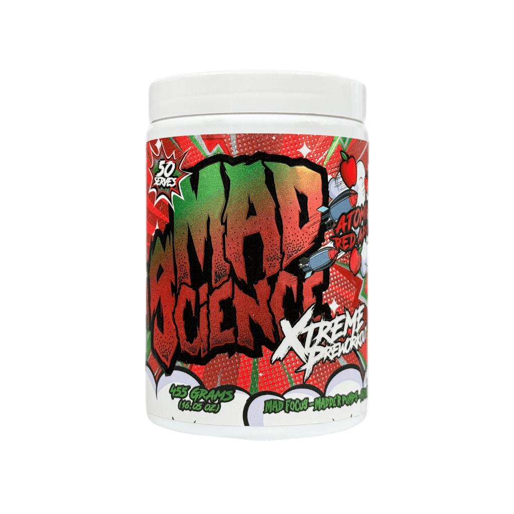 Mad Science Xtreme Pre Workout Mad Science Super high stimulant pre workout powder 50 Serves Atomic Red Apple