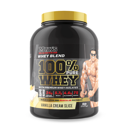 Max's 100% Pure Whey & Max's 100% Pure Whey Max's Whey protein isolate 2.27kg Vanilla Cream Slice