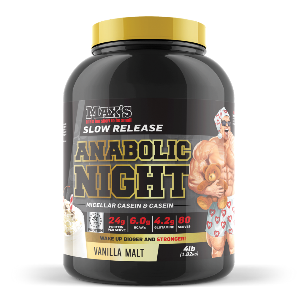 Anabolic Night (2) & Anabolic Night Max's Slow release protein powder 1.8kg Vanilla Malt