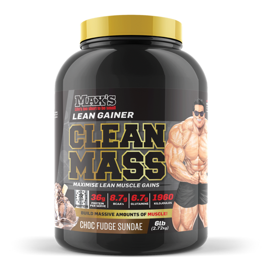 Clean Mass & Clean Mass Max's Mass gainer protein powder 2.7kg Chocolate Fudge Sundae