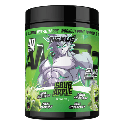 Amp3d 2.0 (1) & Amp3d 2.0 Nexus Caffeine free pre workout 40/20 Serves Sour Apple