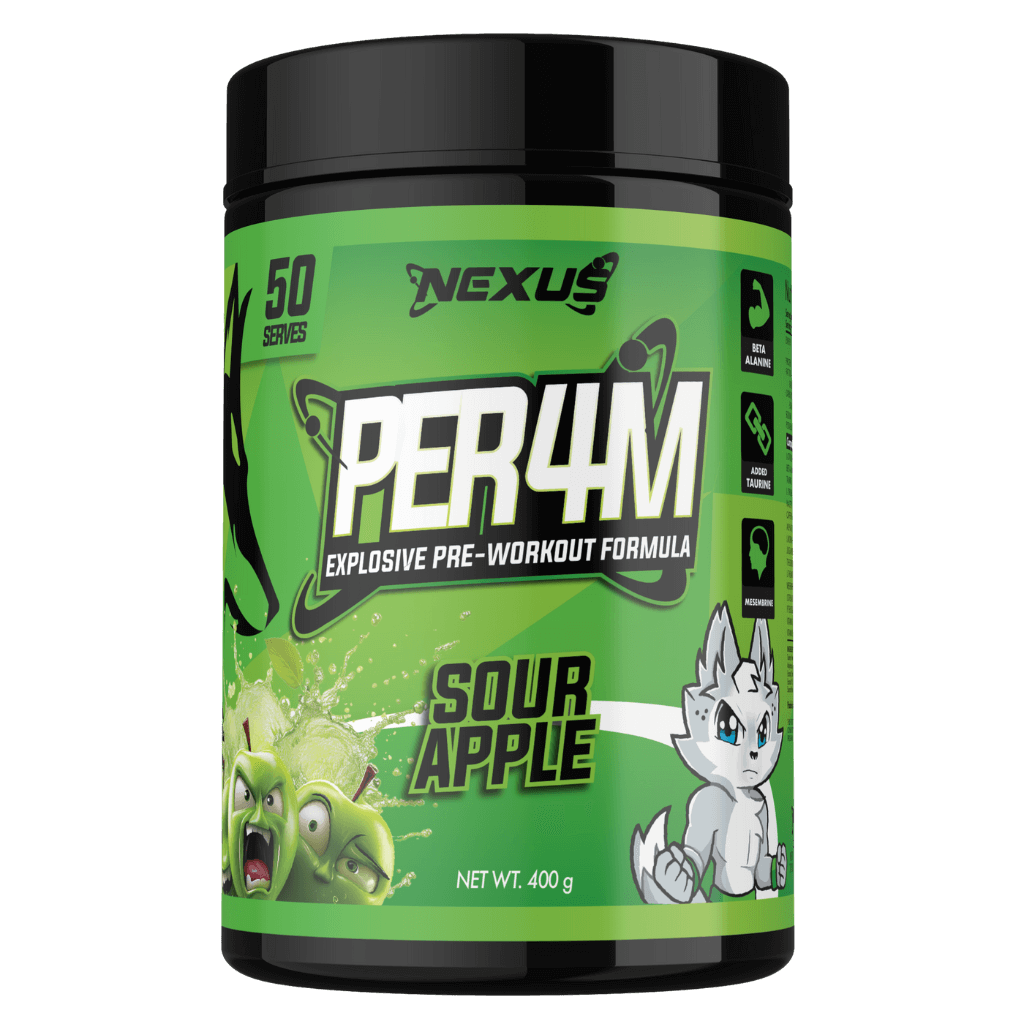 Per4m (14) & Per4m Nexus High stim pre workout 50 Serves Sour Apple