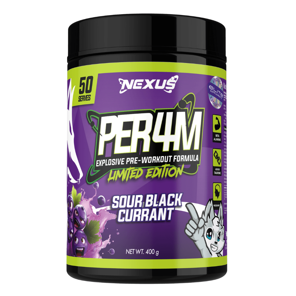 Per4m Nexus High stim pre workout 50 Serves Sour Blackcurrant | ELITE EXCLUSIVE
