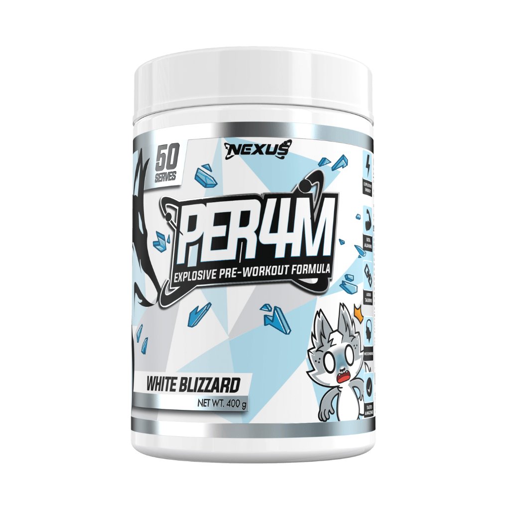 Per4m Nexus High stim pre workout 50 Serves White Blizzard