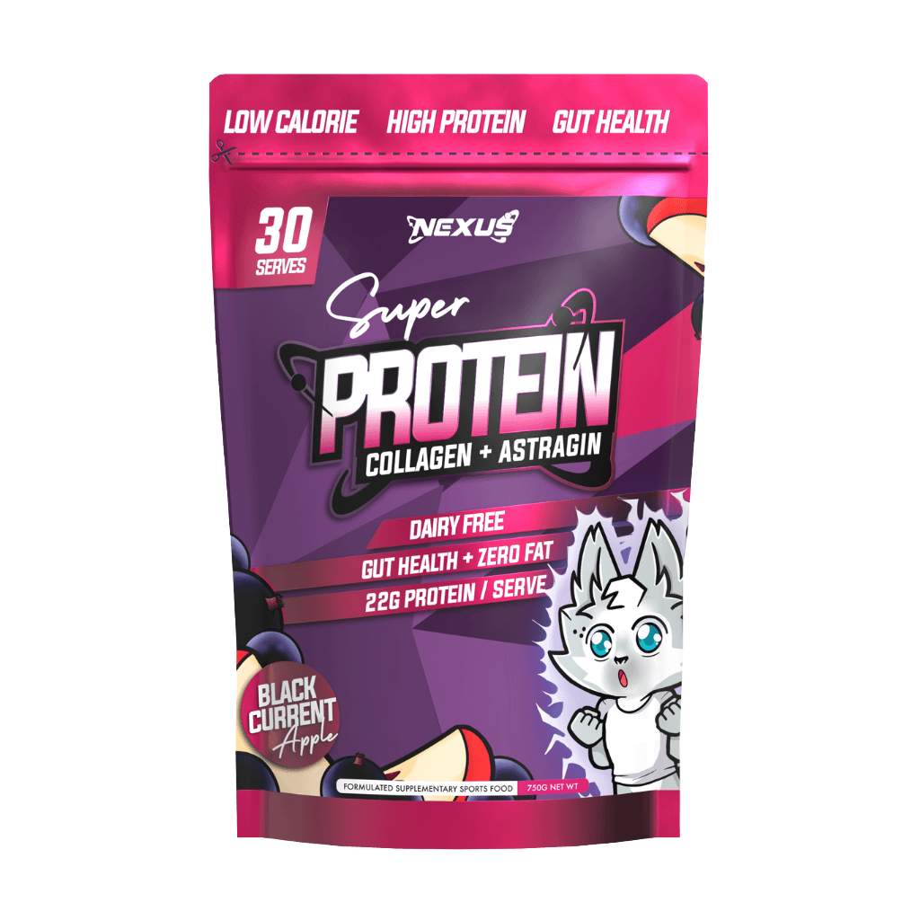 Super Protein Water (5) & Super Protein Water Nexus Collagen protein powder 30 Serves Blackcurrant
