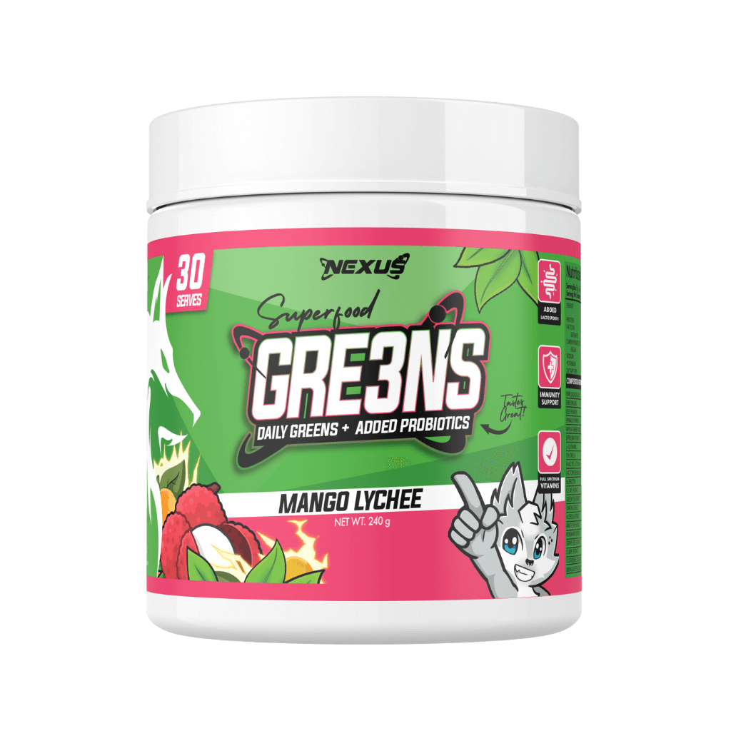 Superfood Gre3ns & Superfood Gre3ns Nexus Greens supplements 30 Serves Mango Lychee