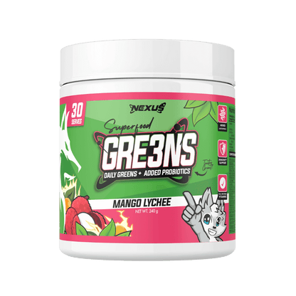 Superfood Gre3ns & Superfood Gre3ns Nexus Greens supplements 30 Serves Mango Lychee
