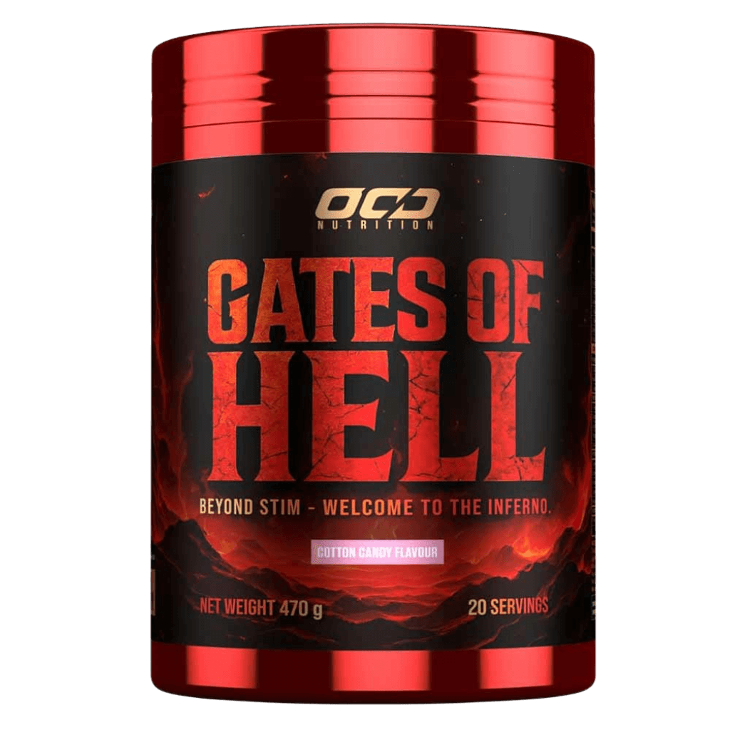Gates of Hell OCD Nutrition Pre workout supplements 20 Serves Cotton Candy