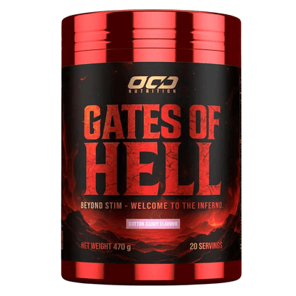 Gates of Hell OCD Nutrition Pre workout supplements 20 Serves Cotton Candy