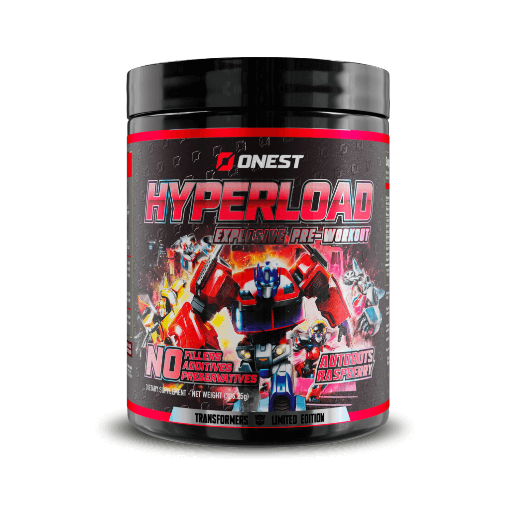 Hyperload Onest Beta alanine pre workout 25 Serves Autobots Raspberry LE