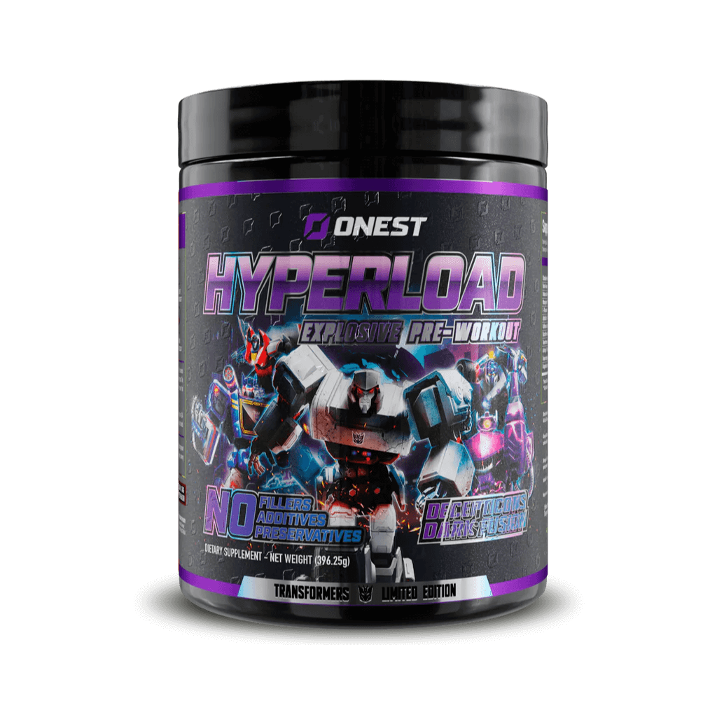 Hyperload Onest Beta alanine pre workout 25 Serves Decepticons Dark Fusion LE
