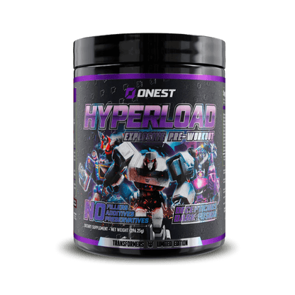 Hyperload Onest Beta alanine pre workout 25 Serves Decepticons Dark Fusion LE