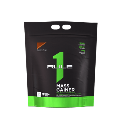 R1 Mass Gainer & R1 Mass Gainer Rule 1 Mass gainer protein powder 16 Serves (5.2kg) Chocolate Fudge